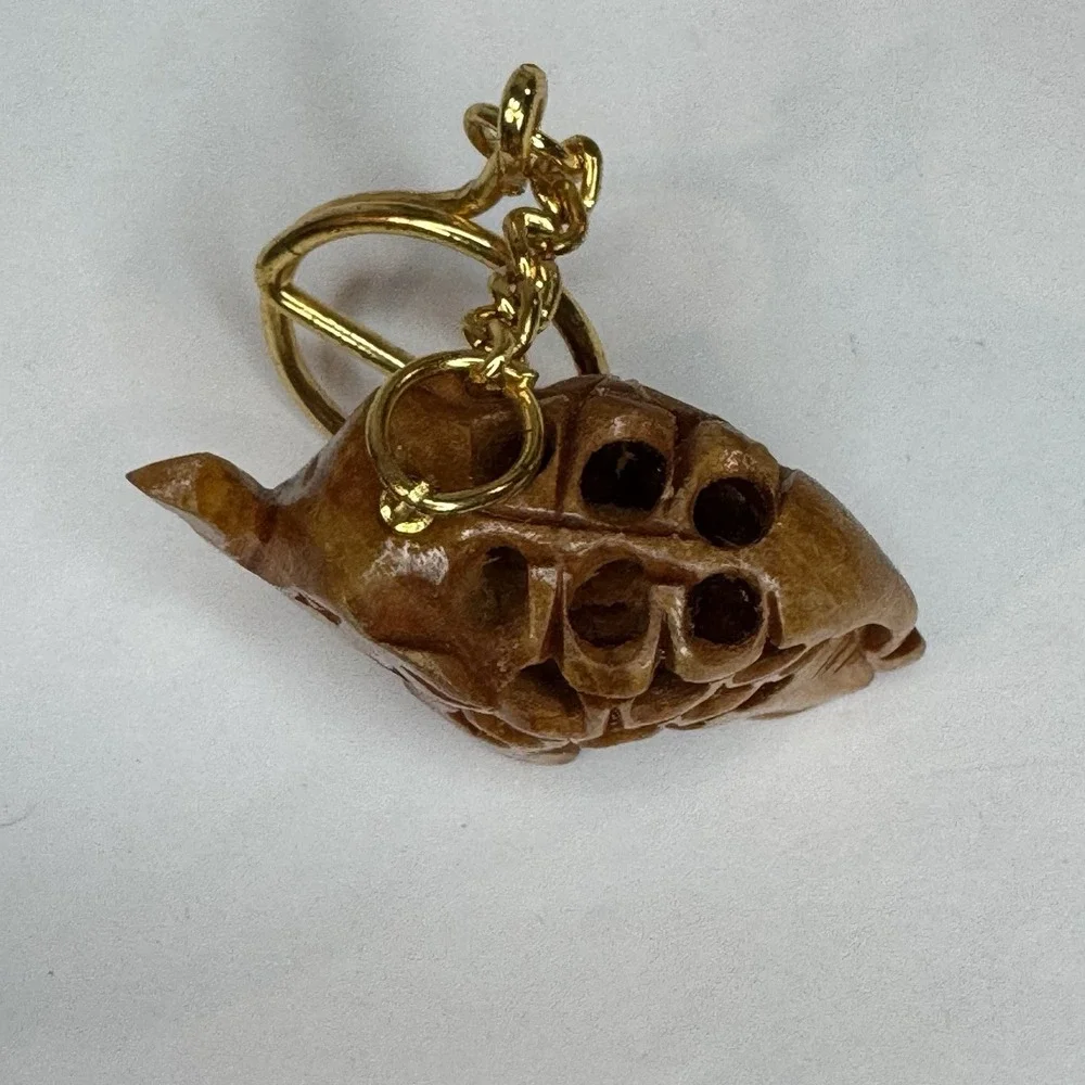 Hand Carved Wooden Elephant Good Luck Key‎ Chain